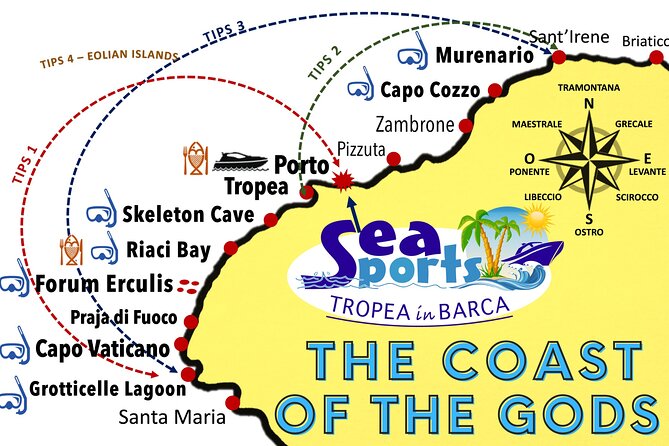 Amazing boat trip from Tropea to Capo Vaticano - 6 to 12 people - Scalea Beach and the first fish