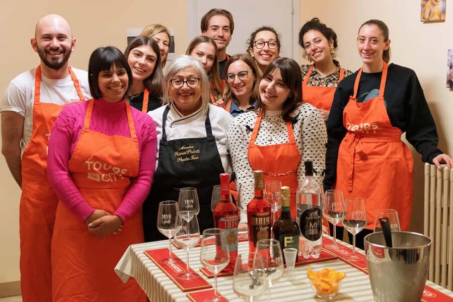 Bologna: Pasta Tagliatelle Ragu Cooking Class with Spritz - Sangiovese, coffee, and Montenegro at the table