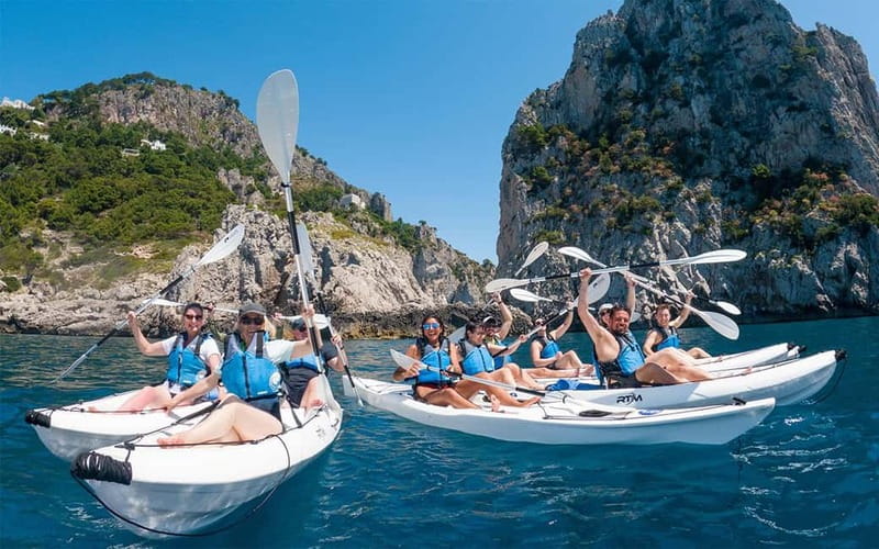 Capri: Caves and Beaches Kayaking Tour with GoPro Photos - Paddling Along Via Krupp and the Capri Cliffs