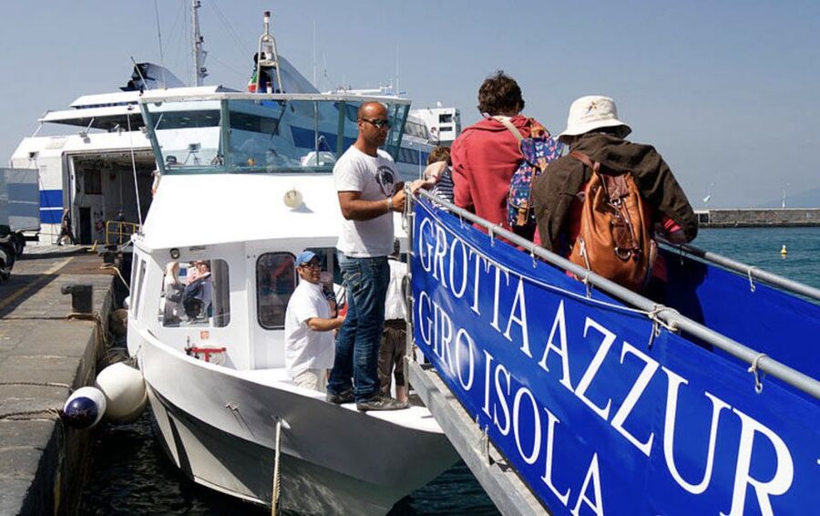 Capri: Island Sightseeing Tour with Blue Grotto Stop - Leaving Marina Grande for Capri’s cliffs