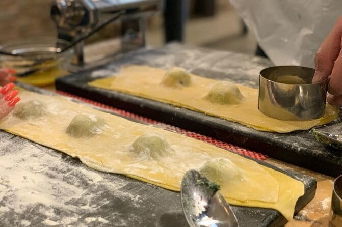 Florence: Cooking Class Pasta & Tiramisu Making Unlimited Wine - Rolling pasta, shaping ravioli, and making tiramisu