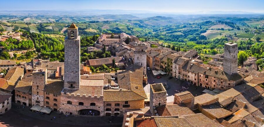 Florence: Pisa, Siena, S. Gimignano, Chianti Wine & Lunch - The Chianti countryside from the coach window
