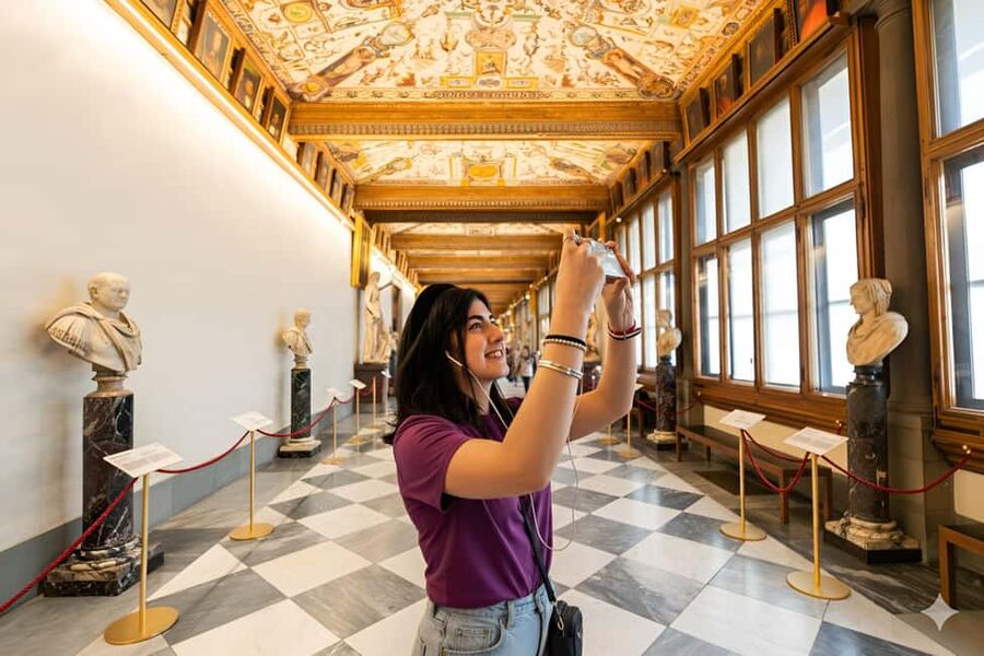 Florence: Timed Entry to Uffizi with Optional Audio Guide - Finding the Crown Tours host under Donatello