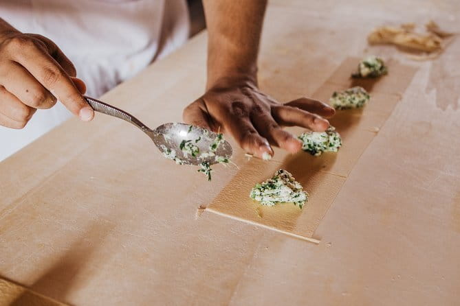 Francy's Pasta & Gnocchi on Top of Florence Hills - Rolling dough by hand and shaping three pastas