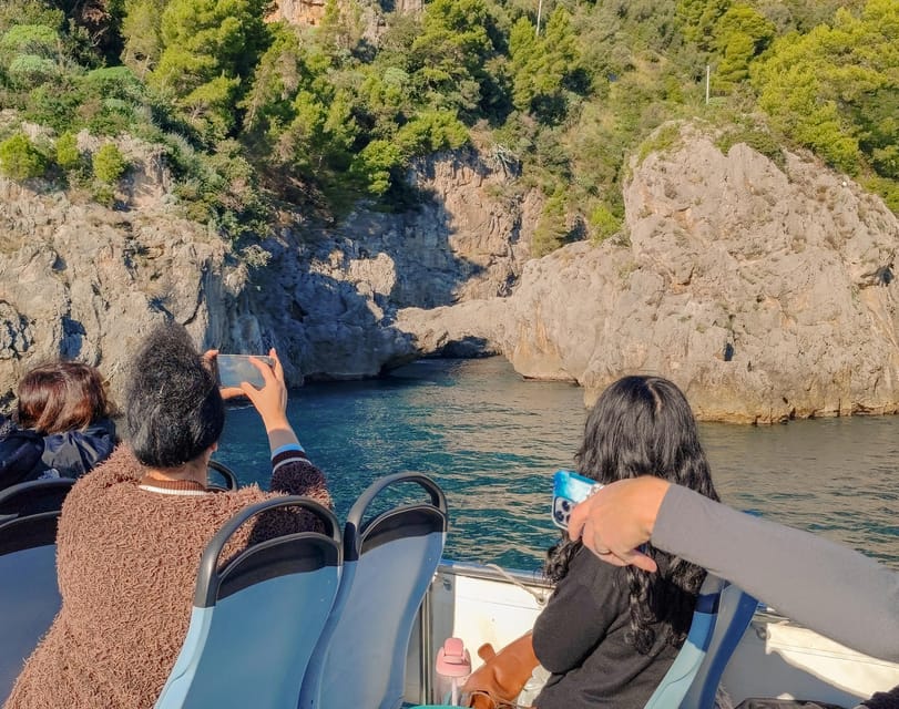 From Amalfi: Coast & Furore Fjord Boat Tour with Swim Break - The swim stop in clear Mediterranean water