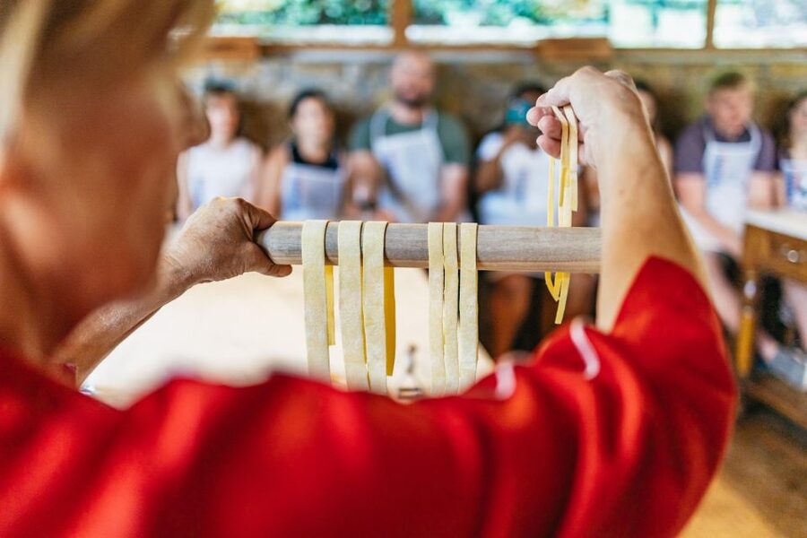 From Florence: Cooking Class & Lunch at Tuscan Farmhouse - Making pasta by hand