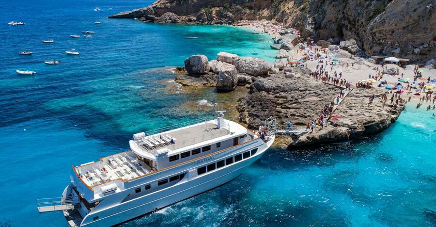 From La Caletta or Orosei: Gulf of Orosei Cruise - The Imperatrice boat: room to move, but not a private yacht
