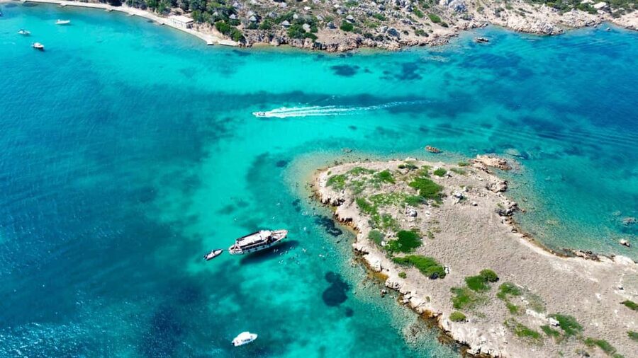 From Palau/La Maddal: Boat Tour of La Maddalena Archipelago - Cala Serena: a short first swim at Caprera