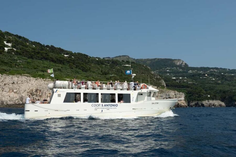 From Sorrento/Nerano: Capri Island Cruise with Guide Onboard - The trip begins with a Nerano transfer
