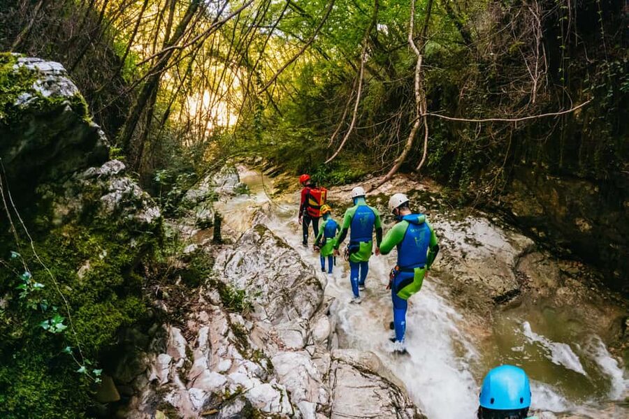 From Tignale, Lake Garda: Beginner-Friendly Canyoning Tour - The return walk, break, and van ride
