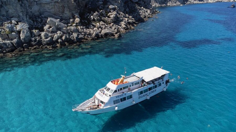 From Trapani: Day Cruise to Favignana & Levanzo with Lunch - Swimming from the boat, then Sicilian lunch