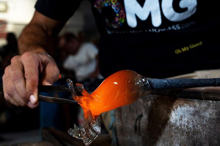 Glass Blowing Show Visit Murano Glass Factory & Showroom OMG - The 500-square-metre showroom and art gallery