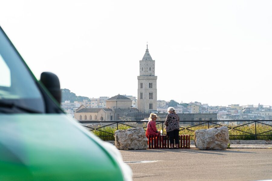 Matera: Open Top Bus Tour with Entrance to Casa Grotta - Piazza Vittorio Veneto connects old and new Matera