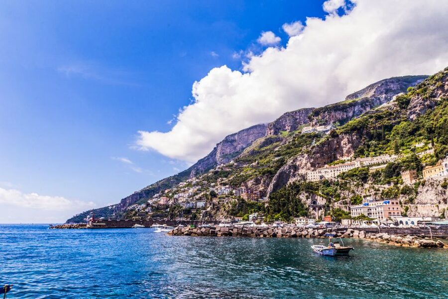 Naples: Boat Tour to Positano, Amalfi and Ravello - Mount Vesuvius and the Gulf of Naples from the deck