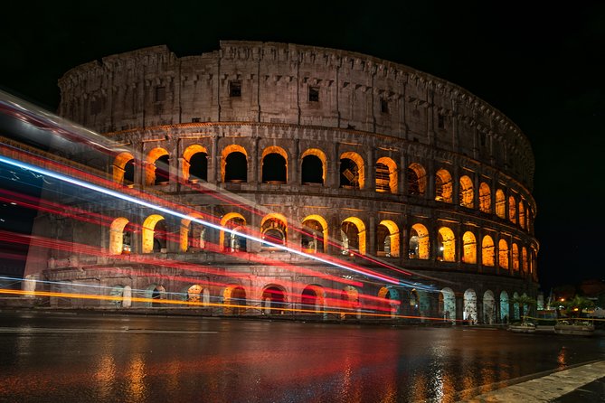 Night Tour of Rome with Local Pizza Dinner and Gelato Experience - Colosseum and Roman Forum from the outside