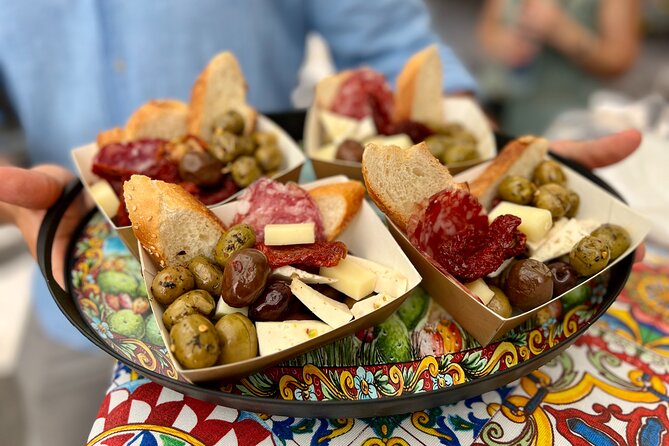Palermo Walking Food Tour with Secret Food Tours - The first bites: arancina, olives, and local sausage