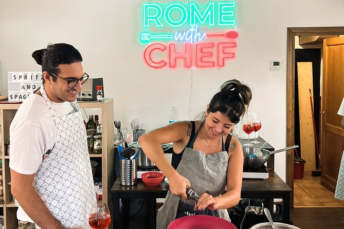 Pasta Cooking Class Near the Colosseum with 3 Spritz Cocktails - A small group with big personality
