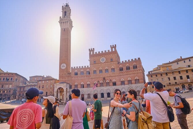 Pisa, Siena and San Gimignano Day Trip with Lunch & Wine Pairing - Siena begins with Piazza del Campo