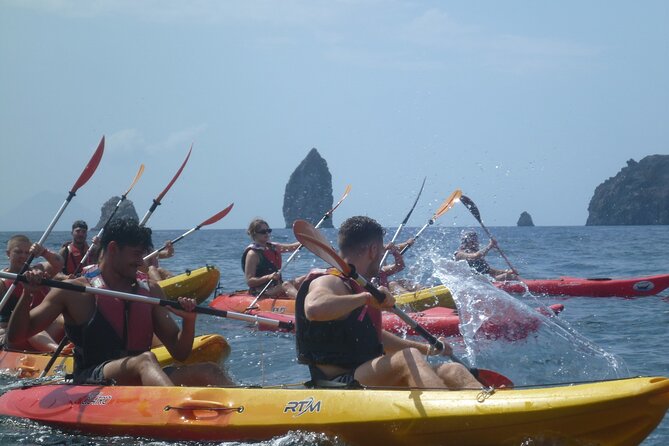 Private Tour explore Vulcano Island by Kayak & Coasteering - Entering the thermal cave and turquoise grotto