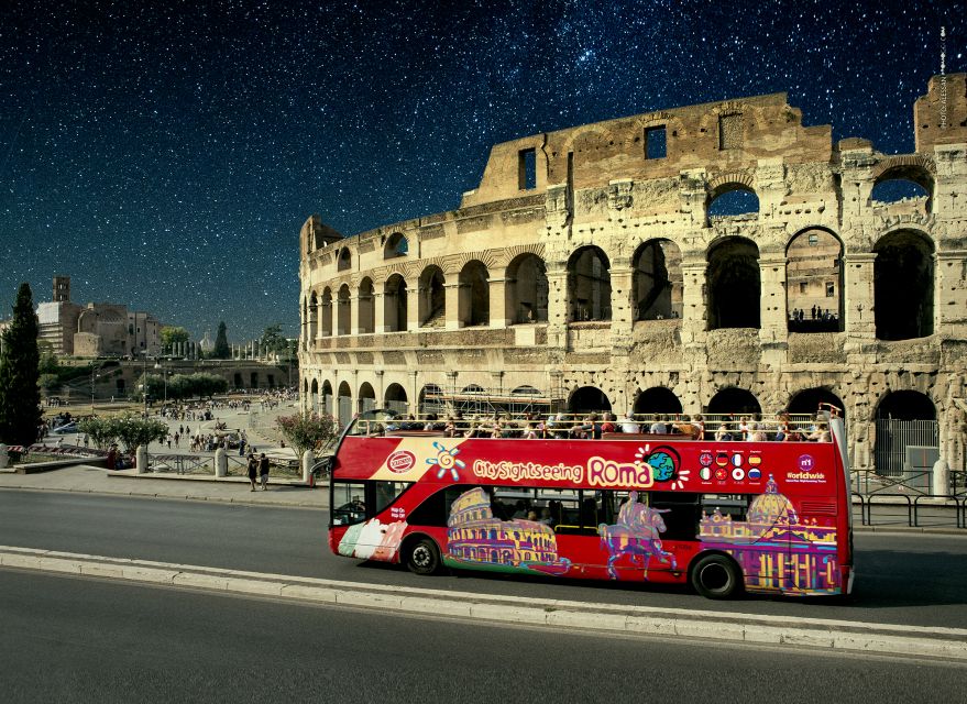 Rome: City Highlights Open-Top Bus Night Tour - Recorded commentary, headphones, and onboard WiFi