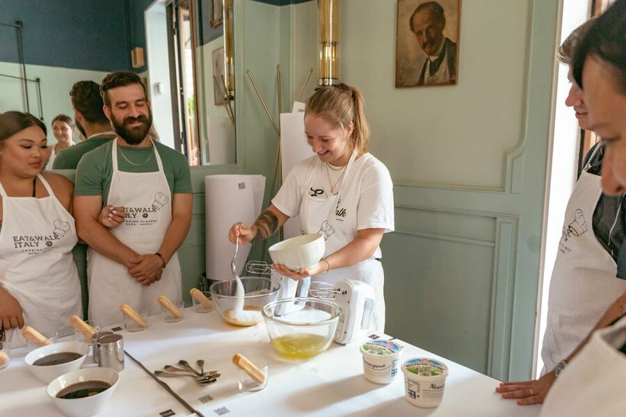 Rome: Fettuccine and Tiramisu Cooking Class with Wine - Making Tiramisu First at Restaurant Gusto