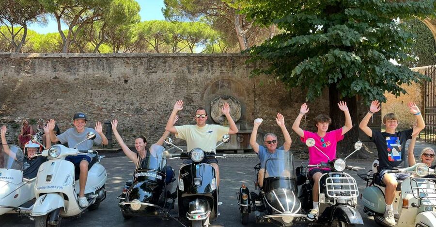 Rome: Highlights Vespa Sidecar Tour with Coffee and Gelato - Baths of Caracalla and the Pyramid of Cestius