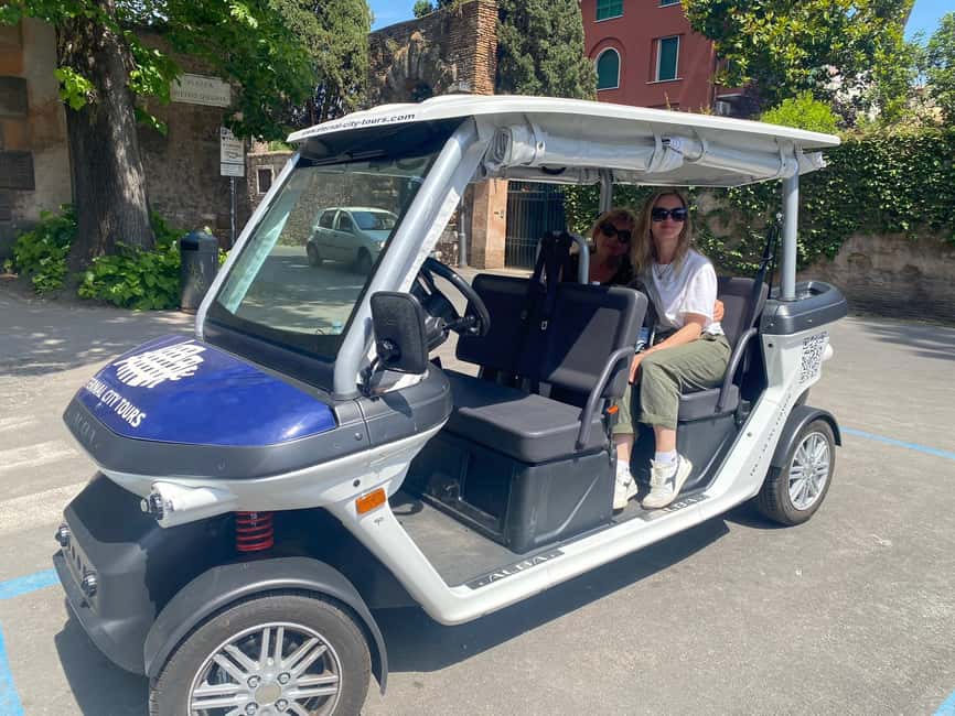 Rome: Private Golf Cart Tour with Artisanal Gelato Tasting - St Peter’s Basilica and the Vatican area