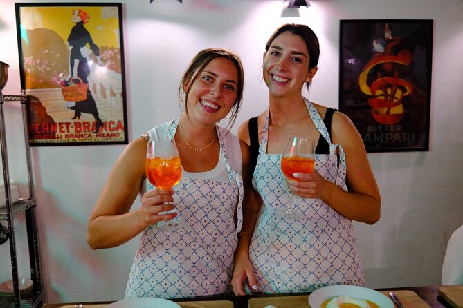Rome Tipsy Cooking Class: Make Pasta and Mix 3 Spritz Cocktails - Location, timing, and group size