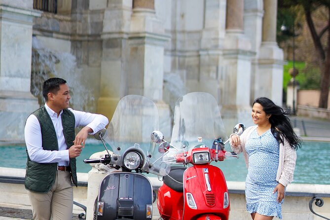 Rome Vespa Scooter Tour with Professional Photographer - Pantheon and Castel Sant’Angelo from the street