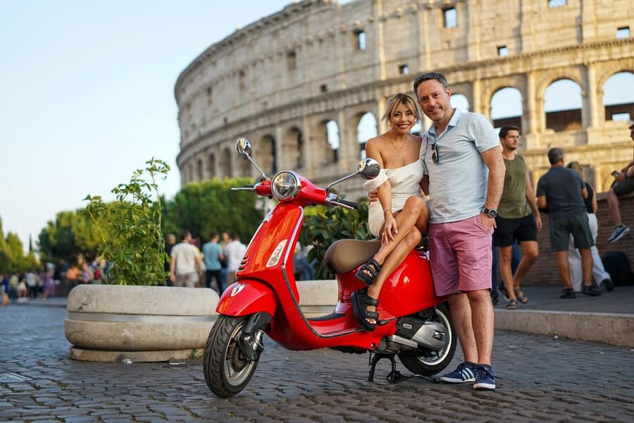 Rome Vespa Tour with Professional Photoshoot - Passing Castel Sant’Angelo