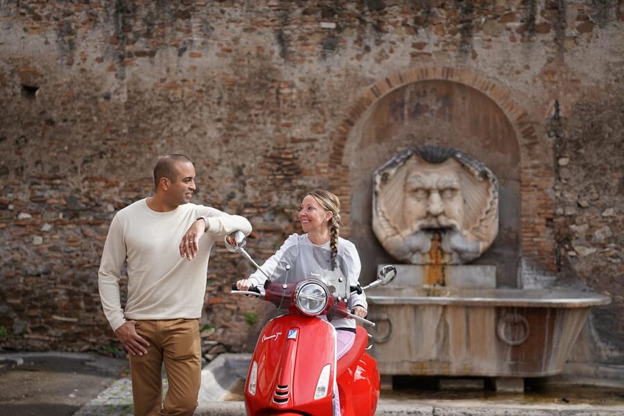 Rome Vespa Tour with Professional Photoshoot - Starting in front of Cafe Roma