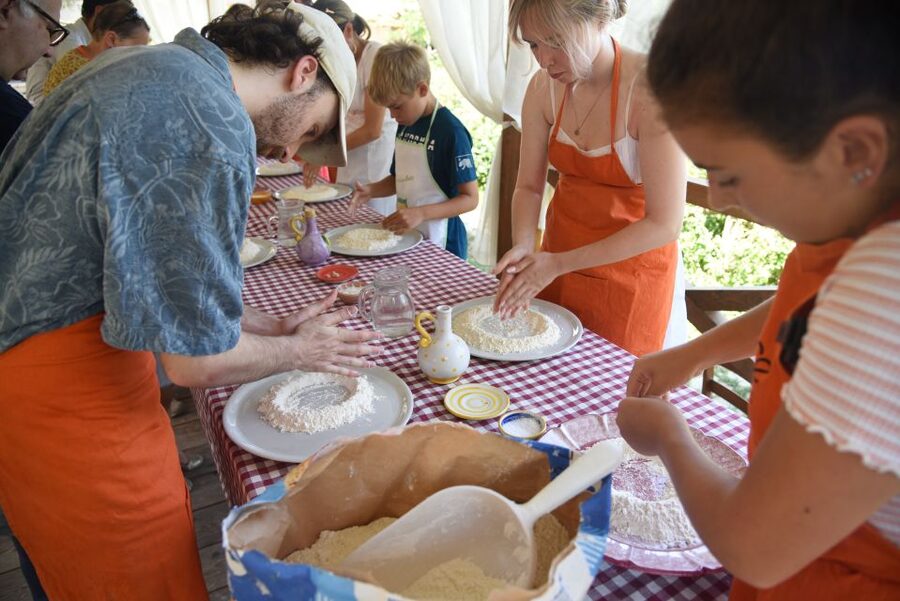 Sorrento: Pizza Lesson, Wine, and Limoncello at a Local Farm - Open-air dining, with a backup for bad weather