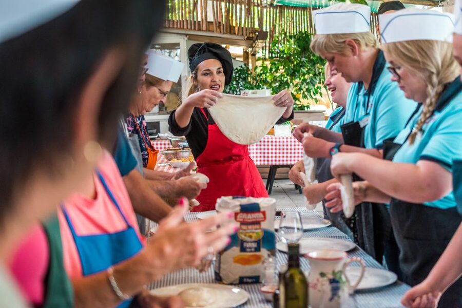 Sorrento: Pizza Making Class - Mozzarella and olive oil before the pizza