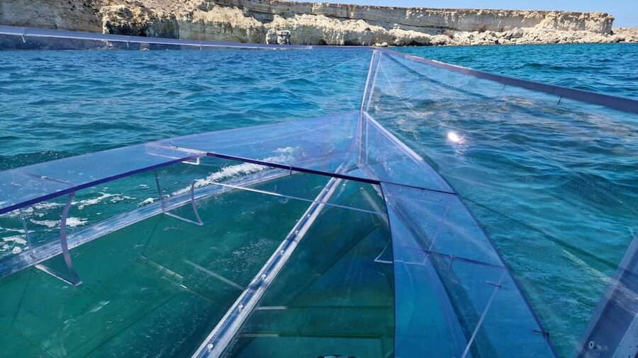 Syracuse: Coast and Sea Caves Full Transparent Boat Tour - The swimming stop and underwater photo
