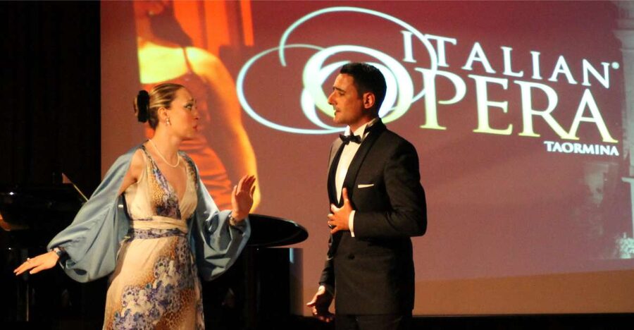 Taormina: Opera Performance in the Nazarena Theater - Prosecco, water, and the terrace view