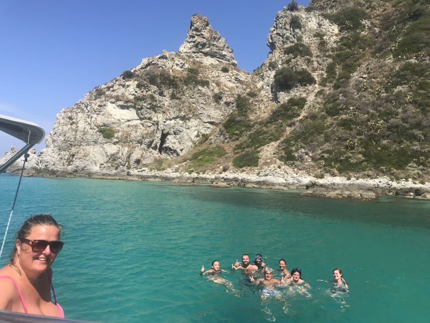 Tropea: Capo Vaticano Boat Trip with Snorkeling & Drink - Capo Vaticano and the pale beaches of Praia i Focu
