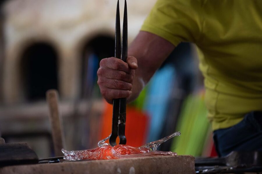 Venice: Murano Glass-Blowing Demo and Workshop - Making a bracelet, key holder, earrings, or mosaic