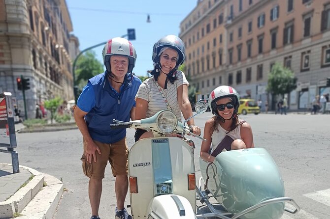 Vespa Sidecar Tour By Night with Pickup - Starting at Piazza Venezia and the Vittoriano